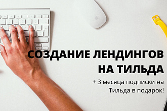 Создание лендинга на Тильда и 3 месяца подписки Tilda в подарок