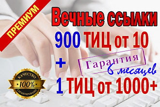 901 вечная трастовая ссылка. 900 ссылок ТИЦ10+ и 1 ссылка с ТИЦ 1000+