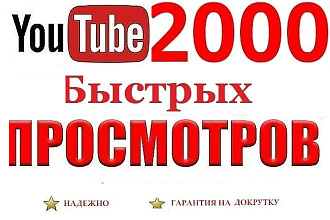 2000 быстрых просмотров на видео Youtube. - Качественные