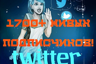 1700 подписчиков в ваш аккаунт Twitter