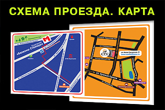 Отрисовка схемы проезда, карты