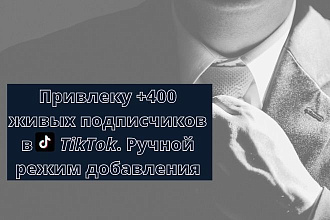 +350 живых подписчиков в TikTok. Ручной режим добавления
