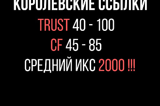 350 ссылок с трастовых сайтов TF 40-100, СF от 45, DA 40-95