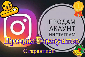 Продам 5 аккаунтов instagram. Отлежка более года
