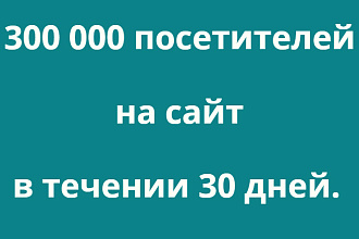 300 000 посетителей на сайт в течение 30 дней