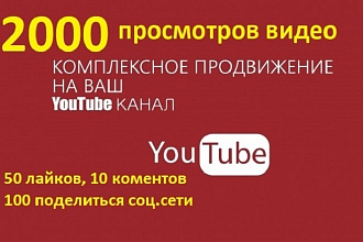 Пакет комплексного продвижения видео, просмотров видео трафика Ютуб