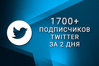 1700 подписчиков в ваш аккаунт Twitter за 2 дня