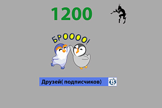 1200 друзей,подписчиков на вашу страницу Вк