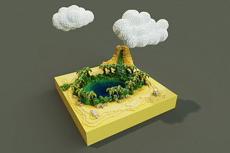 Создам Воксель-модель объекта или местности. Voxel, 3D, pixel