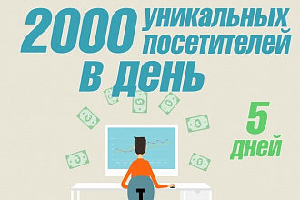 2000 уникальных посетителей в день в течение 5 дней