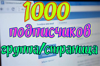 1000 подписчиков ВКонтакте в группу или на страницу