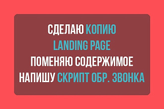 Скопирую любой Landing Page и настрою его