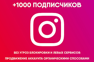 +1000 Подписчиков Instagram + бонусы