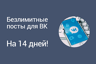 Безлимитные посты ВК в течение 14 дней
