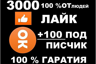 +3000 лайков в одноклассниках, живые лайки без ботов