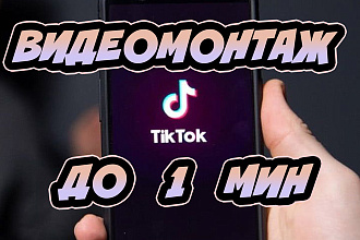 Видеомонтаж для TikTok до 1 минуты