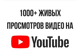 1000 реальных просмотров Youtube с гаранией