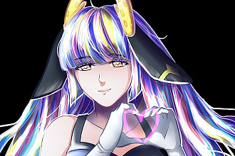 Нарисую иллюстрацию с вашим персонажем в аниме стиле