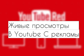 Живые просмотры Ютуб с рекламы