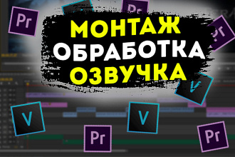 Монтаж, обработка, озвучка видео любой сложности