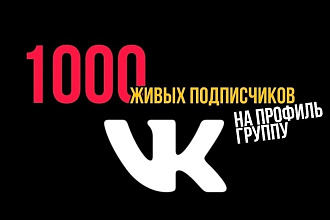 Приведу 1000 живых подписчиков в вашу группу или профиль