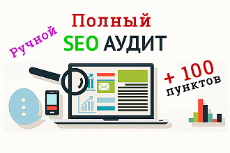 SEO аудит сайта по 100 пунктам + консультация - поиск тех ошибок