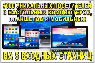 Уникальные посетители с компьютеров, планшетов и мобильных устройств