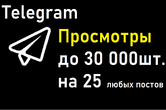 По 30 000 просмотров на 25 любых постов. Всего 750 000 просмотров