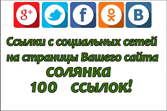 100 ссылок на страницы Вашего сайта с соц. сетей