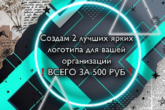 2 логотипа ВСЕГО ЗА 500 рублей