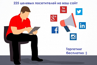 Настрою рекламу + 225 реальных посетителей к вам на сайт