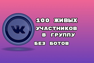 За день 100 живых участников в группу ВКонтакте. Без ботов