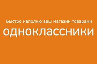 Наполнение магазина Одноклассники