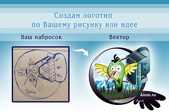 Создам логотип по вашей идее, рисунку