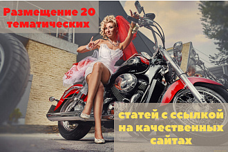 Размещение 20 тематических статей с ссылкой на качественных сайтах