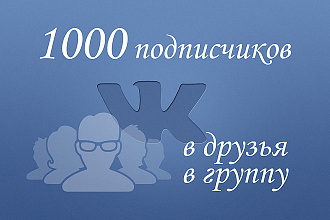 1000 подписчиков в группу или паблик ВК