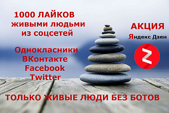 1000 лайков от живых людей на ваш Дзен