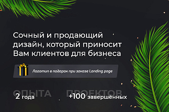 Продающий Landing Page + В подарок логотип