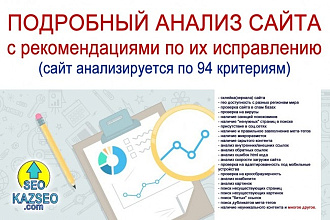 Подробный анализ-аудит сайта с рекомендациями по их исправлению
