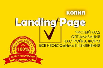 Скопирую Landing Page. Одностраничный сайт. Рабочие формы. Бонус