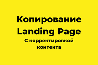 Сделаю копию Landing Page и выполню требуемые корректировки
