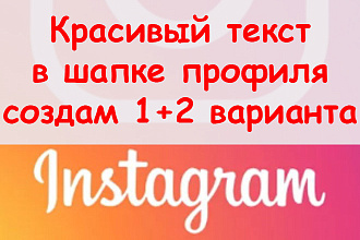 Красивый текст для Инстаграма в шапке профиля - Создам 1+2 варианта
