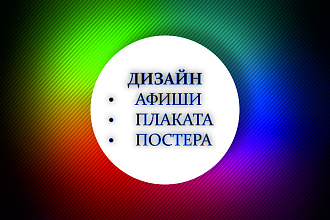 Дизайн афиши, плаката или постера и адаптация под социальные сети