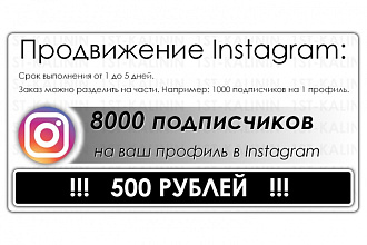 8000 подписчиков Instagram