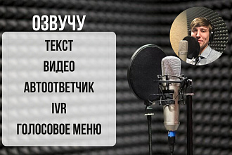 Озвучу ваш текст, видео, рекламу, ivr