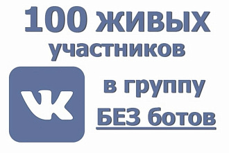 Накрутка 100 живых участников в группу