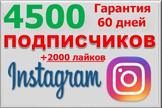 4500 качественных подписчиков с гарантией 60 дней