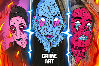 Создам арт в стиле Grime Art