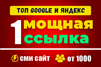 Мощная статейная ссылка с трастового СМИ сайта, от 1000 посещаемость