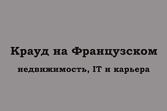 Крауд на Французском под недвижимость, карьера, IT